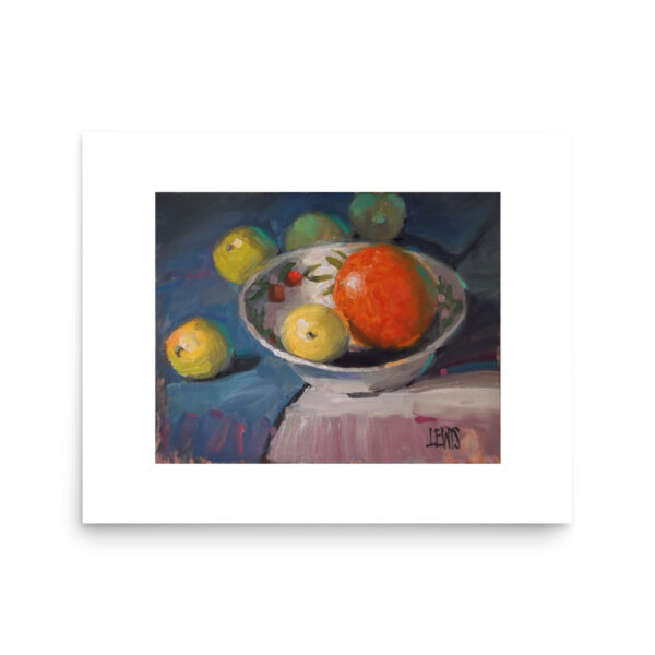 "Oranges and Lemons with Antique Bowl", 14"x11" print on 20"x16" Paper - Image 2