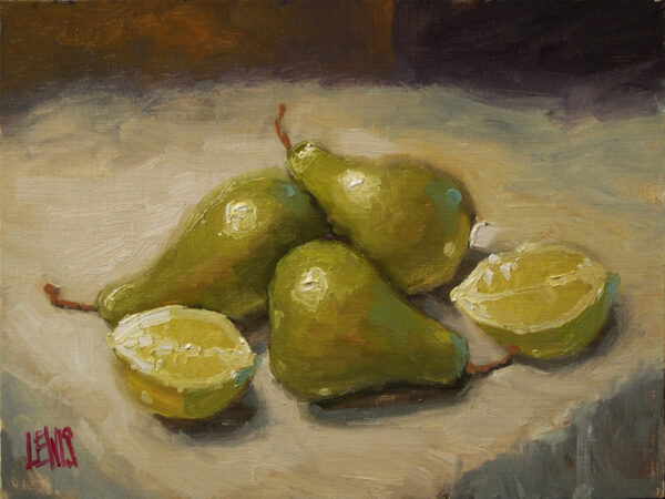 <i><b>"Lemon and Pears"</b></i>,<br>12"x9" print on 16"x12" Fine Art Paper