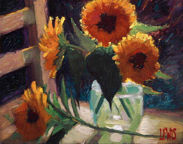 <i><b>"Sunflowers in the Studio"</b></i><br>14"x11" fine art print on 20"x16" paper.